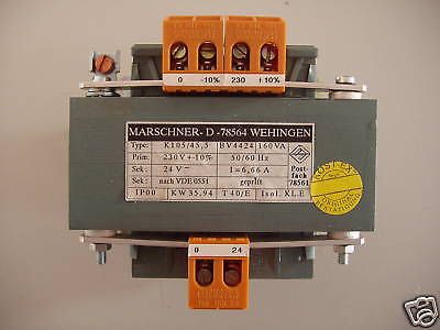 Transformator Marschner Trafo 230V - 24V 160 VA T10/28