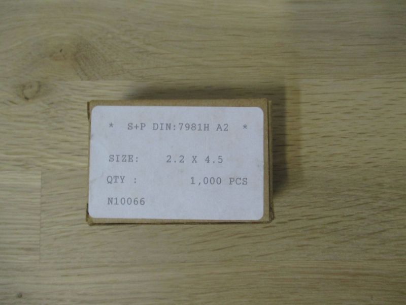 Blechschrauben 2000 Stück Edelstahl    2,2 x 4,5 mm   Pan Head    S15/223 