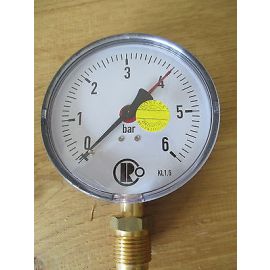 Riegler Manometer  0-6 bar für Wasser und Luft Druckmesser 100 mm S14/51