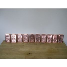 Kupfer Barren 10x1kg CU Bar Fine Copper Ingot 999,9 Zertifiziert Fein € 42,30/ kg