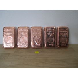 Kupfer Barren 5x1kg CU Bar Fine Copper Ingot 999,9 Zertifiziert Fein € 46,50kg