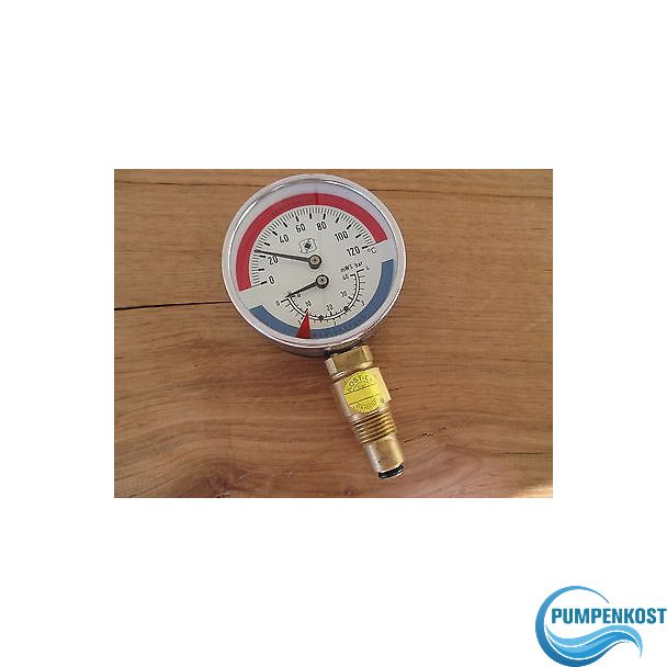 Temperatur Wasserstand TIRA 40 G1/2  Manometer 4 bar 120° C Heizkessel  S13/282