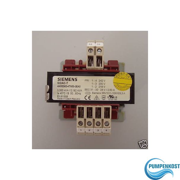 Siemens SIDAC-T 4AM3242-4TN00-0EA0 Trafo  230 - 24 V 63 VA 2,63 A T10/88