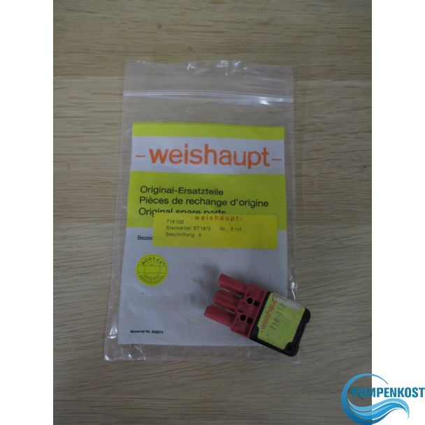 weishaupt 716132 Steckerteil Thermo ST18/3 rot Nr. 3 Ersatzeil K17/1035