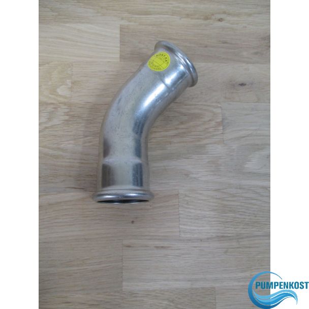 Fitting Inox Press Bogen 45 ° Grad 42 mm Edelstahl 1.4404 DVGW K17/147 