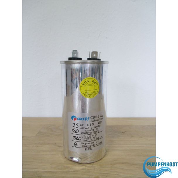 Gree Kondensator CBB 65 A 25 µF Microfarad 450 V AC KOST-EX K18/275