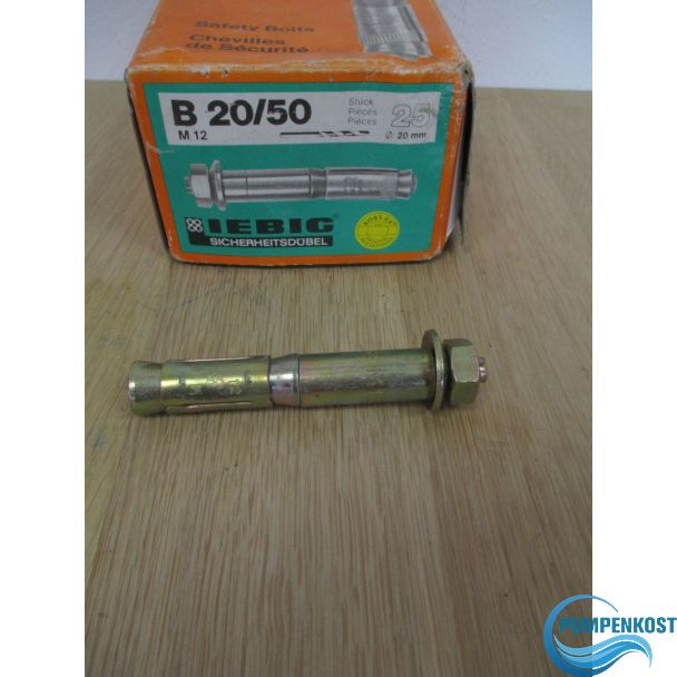 Liebig Sicherheitsdübel B 20 / 50 Dübel M12 Safety Bolts 20 mm K18/32 