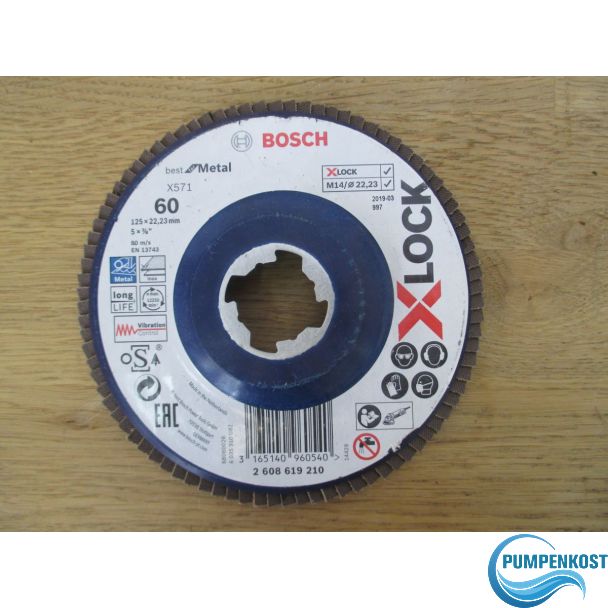 Bosch XLOCK Fächerschleifscheibe X571 K 60 für Metall DN 125 K18/529