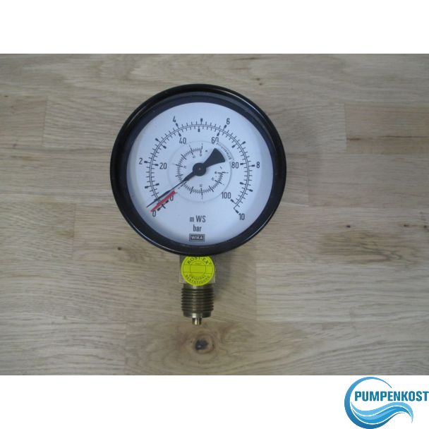 Manometer Wika MSD 10100 Differenzdruck 0 - 10 bar Doppelanzeige Druck S13/355