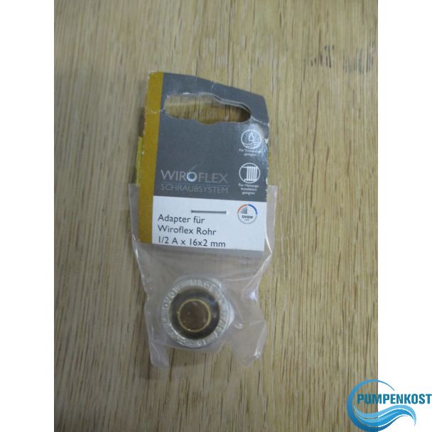 Wiroflex Rohr Adapter für Heizung 1/2 A x 16 x 2 mm DVGW Nr. 260459 S13/516