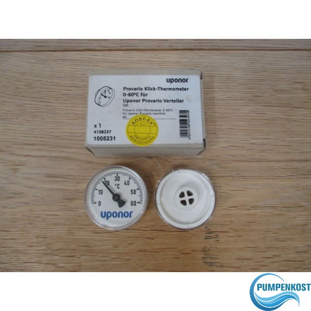 Uponor Provario Klick-Thermometer 0-60°C Verteiler Absperrhahn Pumpenkost S17/60