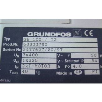 Grundfos Steuerung GE 100/TG  Pumpensteuergerät für 2 Pumpen  P13/406