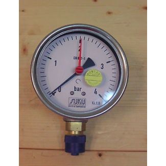 Manometer 0-4 bar Edelstahl SUKU Druck & Temperatur 1/2 Zoll S13/64