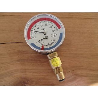 Temperatur Wasserstand TIRA 40 G1/2  Manometer 4 bar 120° C Heizkessel  S13/282