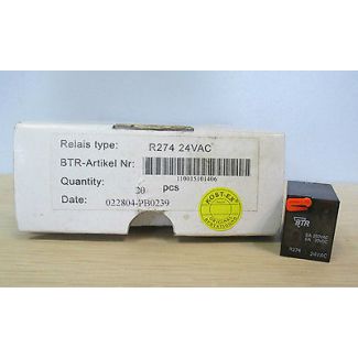 Relais R274 Spule 24 VAC BTR Kontakte 5A 250VAC 5A 30VDC 022804-PB0239  S16/87 