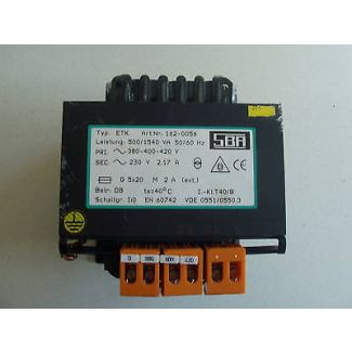 Transformator pri 380 - 400 - 420 V sec 230 V 400 VA   T9/132