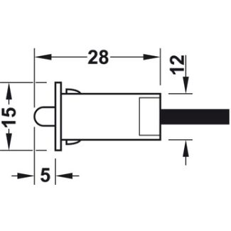 Häfele Tür Kontaktschalter D 12 mm 833.89.059 Möbel Endschalter K18/114