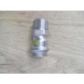 Edelstahl Gas Übergangsstück 22mm / 3/4" Gas Pressfitting Gelb K18/238